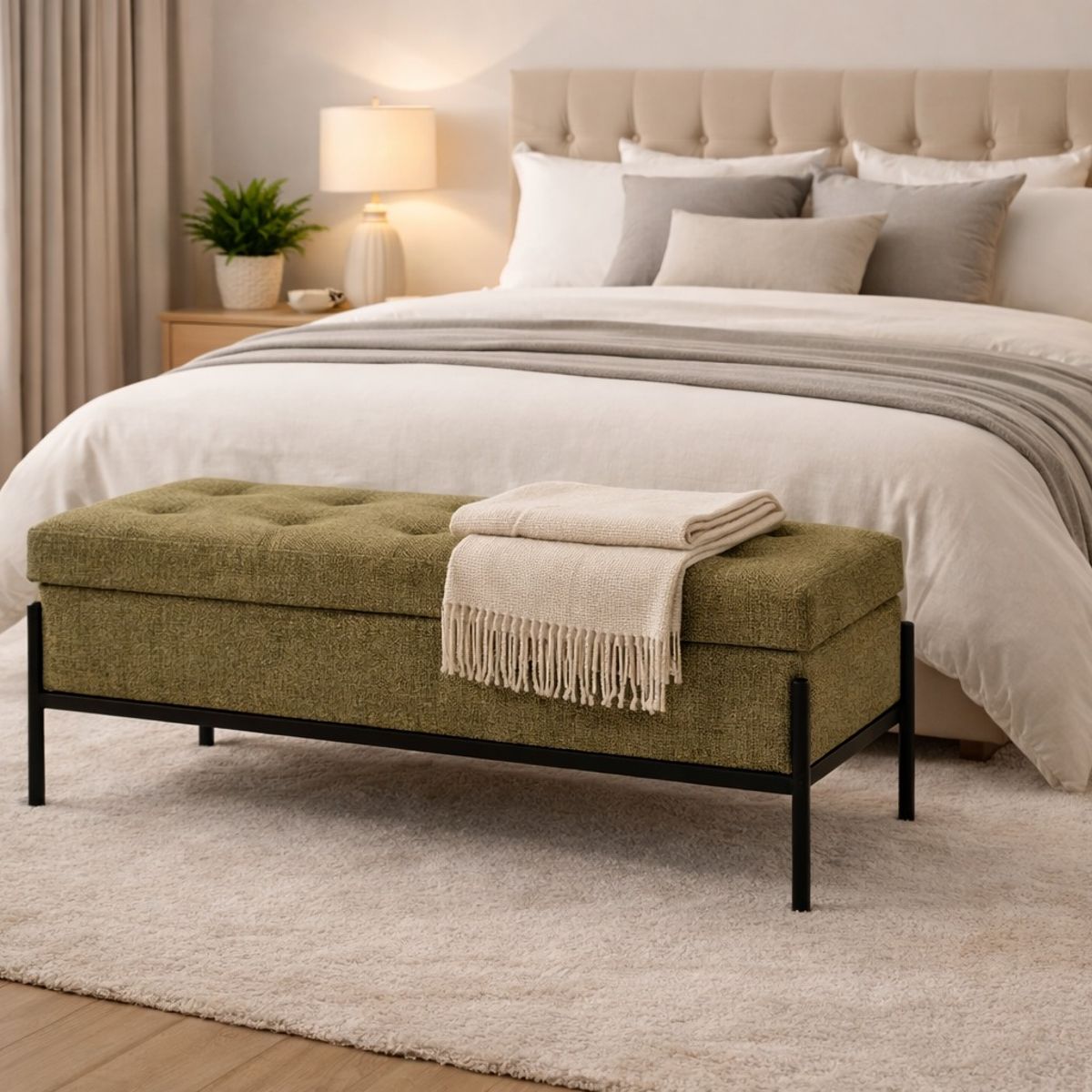 ARTSOFA - Banqueta Liora Atelier Verde Olivo Antifluido + Obsequio