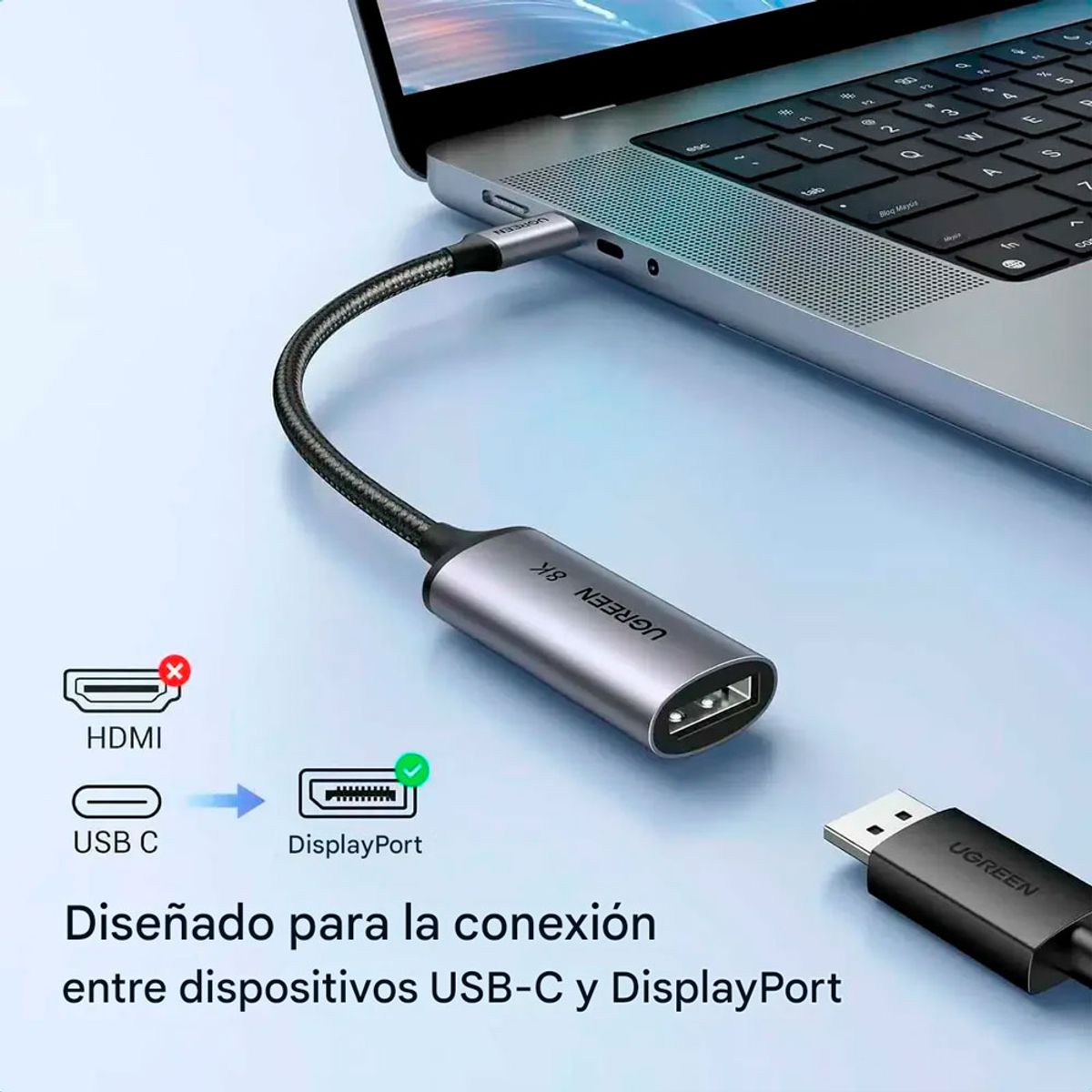 UGREEN - Ugreen CM654 Adaptador Usb C A Displayport 8k Thunderbol