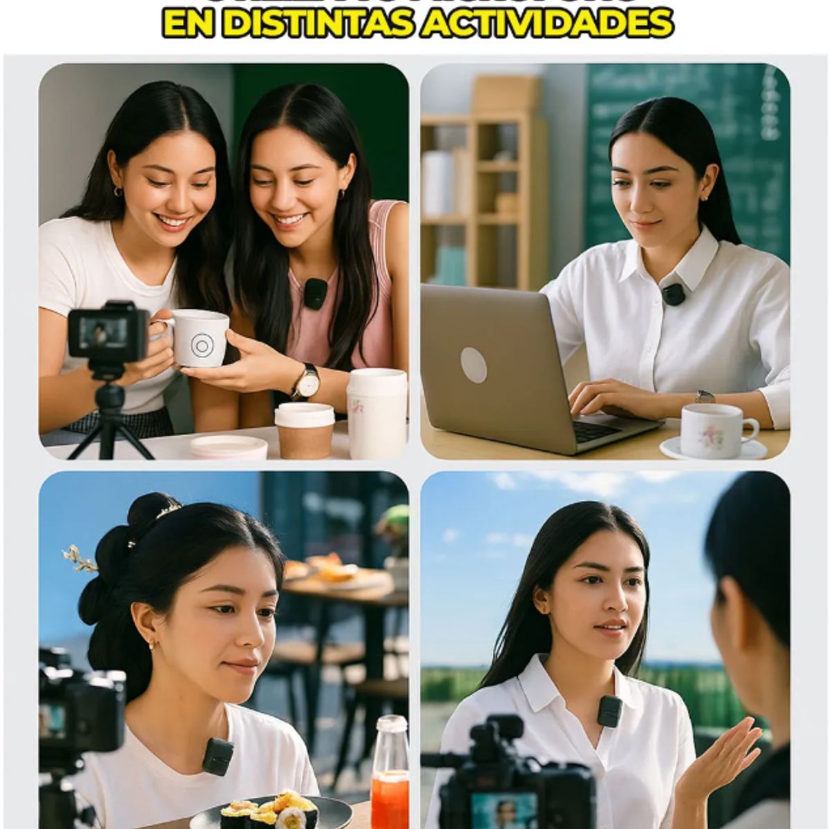 GENERICO - Micrófono Solapero Dual 2 en 1 F11-2 Inalámbrico