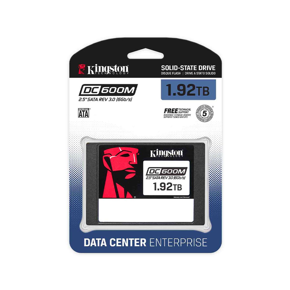 KINGSTON - Servidor Empresarial Kingston Sata 6 Gbps Dc600m De 1920gb, Color Negro