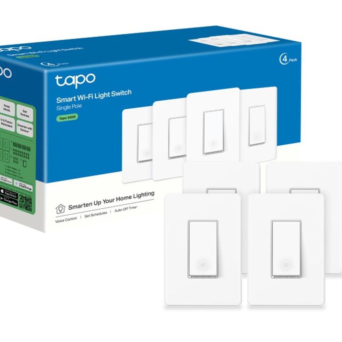 TP LINK - TP-Link Tapo S500 Interruptor Inteligente WiFi TP, Paquete de 4