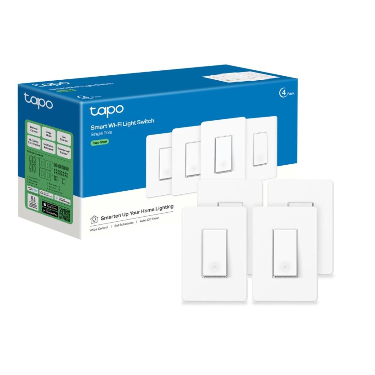 TP LINK - TP-Link Tapo S500 Interruptor Inteligente WiFi TP, Paquete de 4