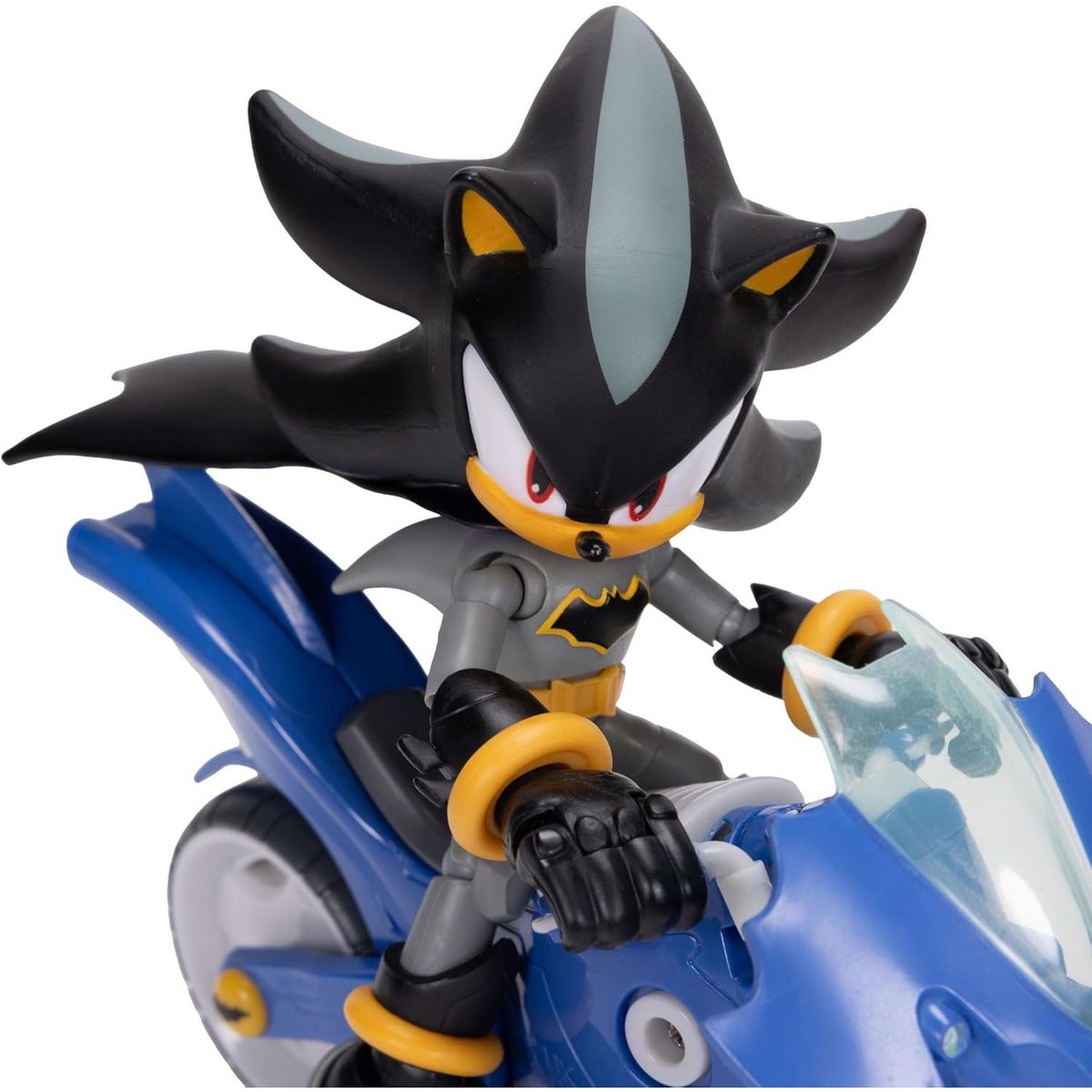 JAKKS PACIFIC - Figura DC x Sonic the Hedgehog 3 Shadow Batman con Motocicleta