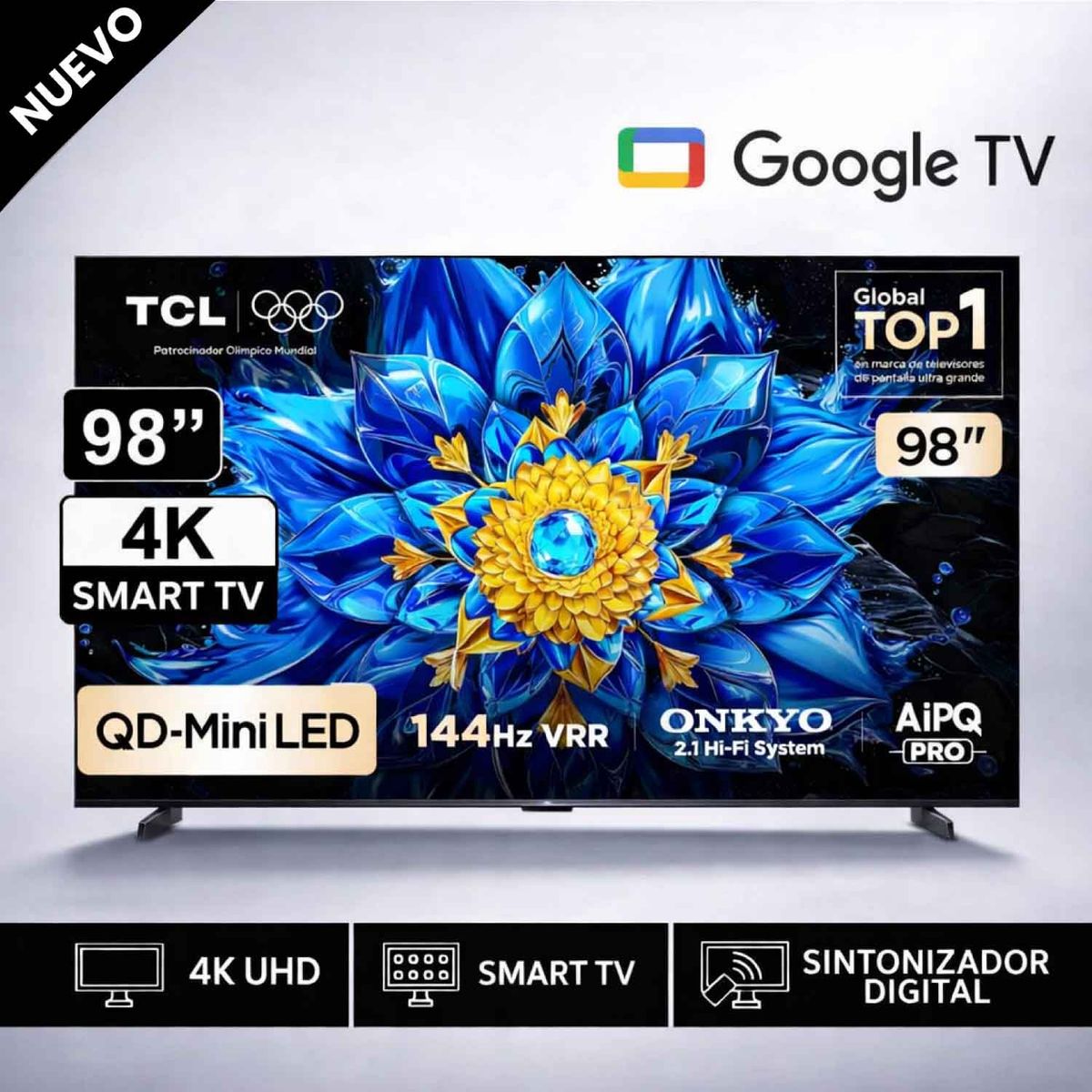 TCL - Televisor Tcl 98 Qd Miniled 4k 98P8L Google TV