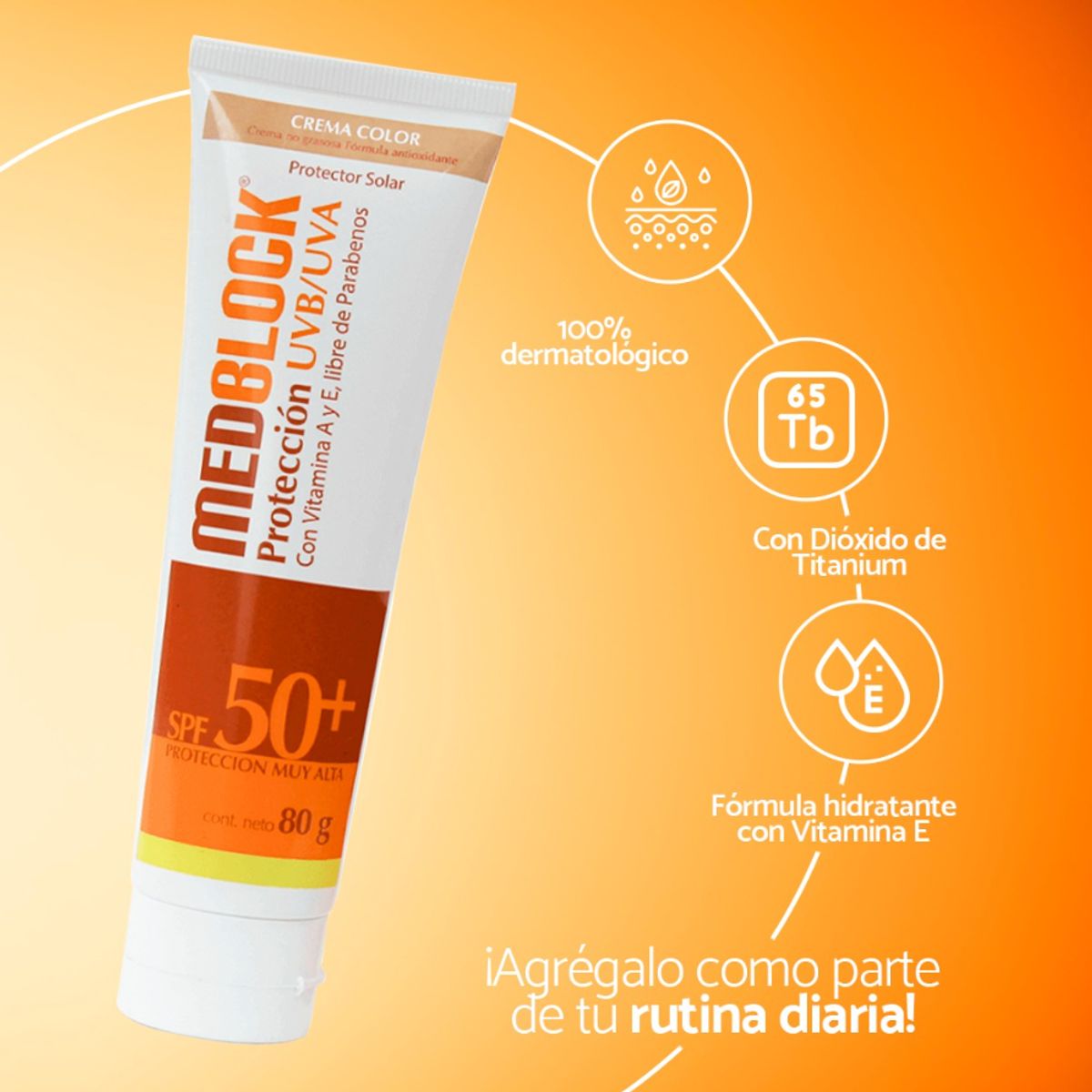MEDBLOCK - Medblock Color SPF 50+ x 80g - F. Vto 31-08-2026