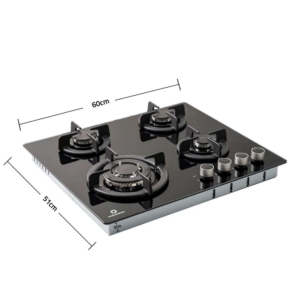 INDURAMA - Encimera Indurama Multigas EGI-604VDNEG 4 Quemadores - Negro