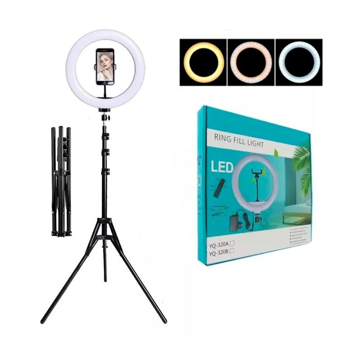Kit Aro De Luz LED 26Cm + Tripode Soporte Celular 210Cm, marca OEM - Foto Principal