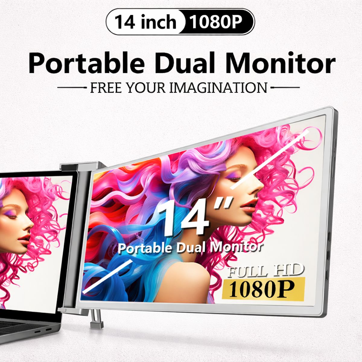 MAGNATTE - MONITOR PORTATIL  EXTENSION DE PANTALLA IPS FHD 14  PARA LAPTOP 60HZ MGT-S14