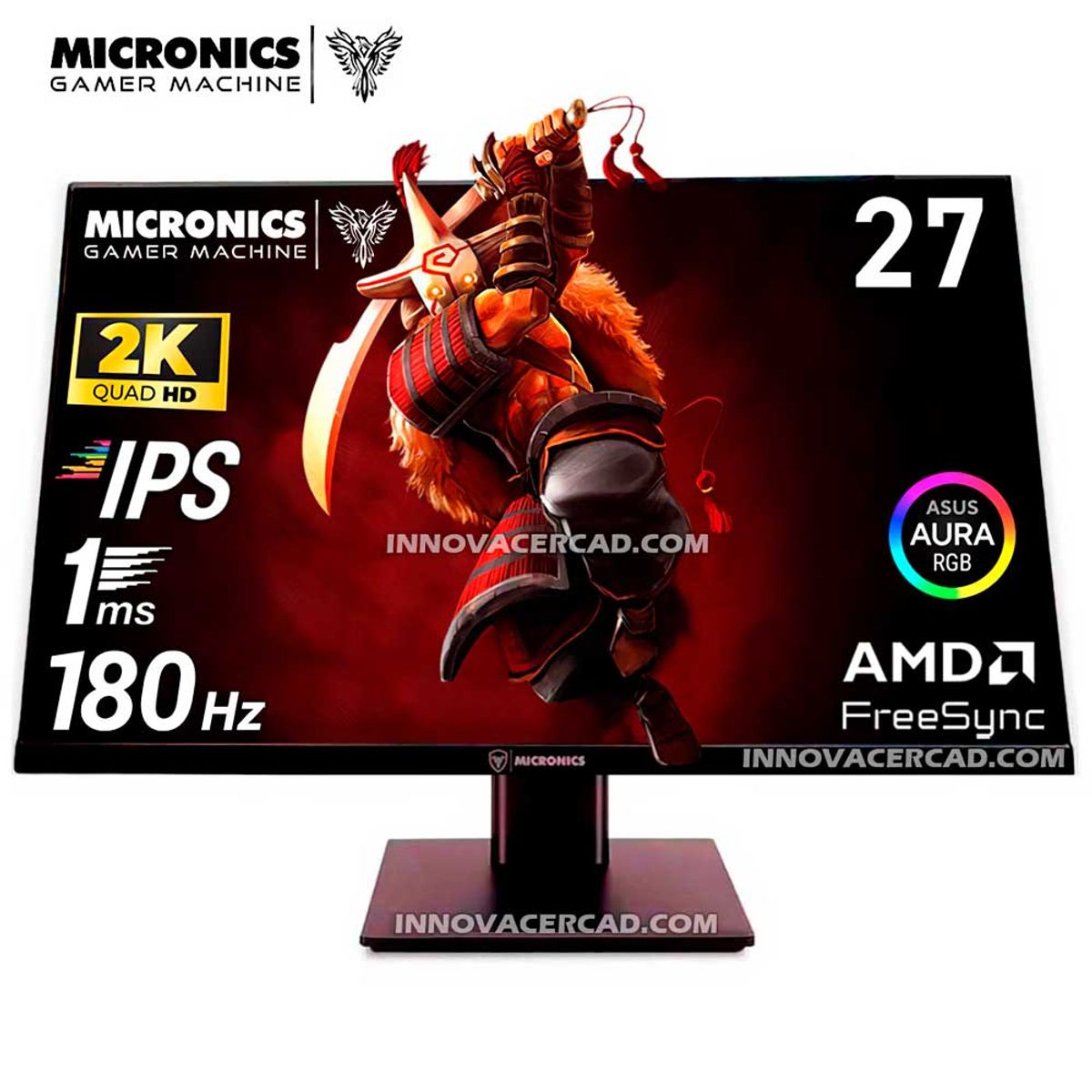 MICRONICS - Monitor Micronics Matrix GM27FQ 27 pulg QHD (2560 x 1440) IPS, 180HZ, 1MS, AMD FreeSync, RGB