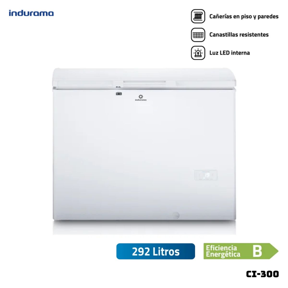 INDURAMA - CONGELADOR INDURAMA 292 L BLANCO CROMA - CI-300