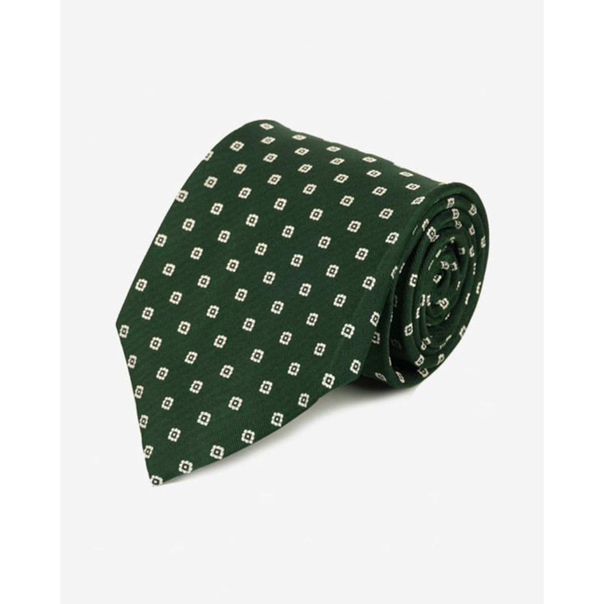 Andrew'S Ties - Corbata Verde con Cuadros Blancos
