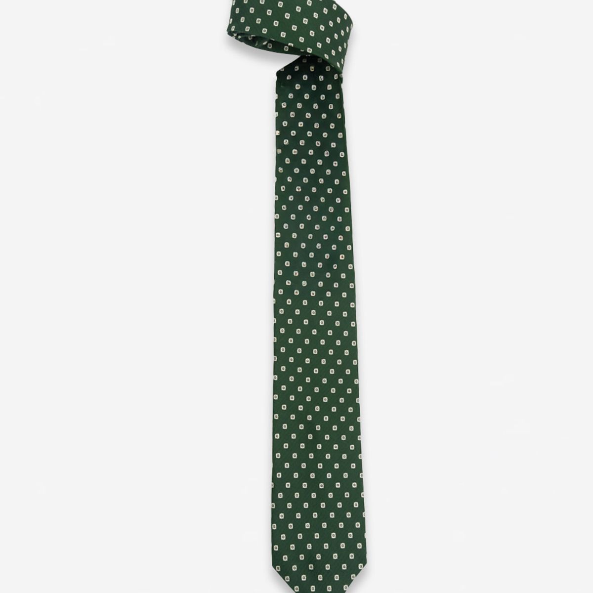 Andrew'S Ties - Corbata Verde con Cuadros Blancos