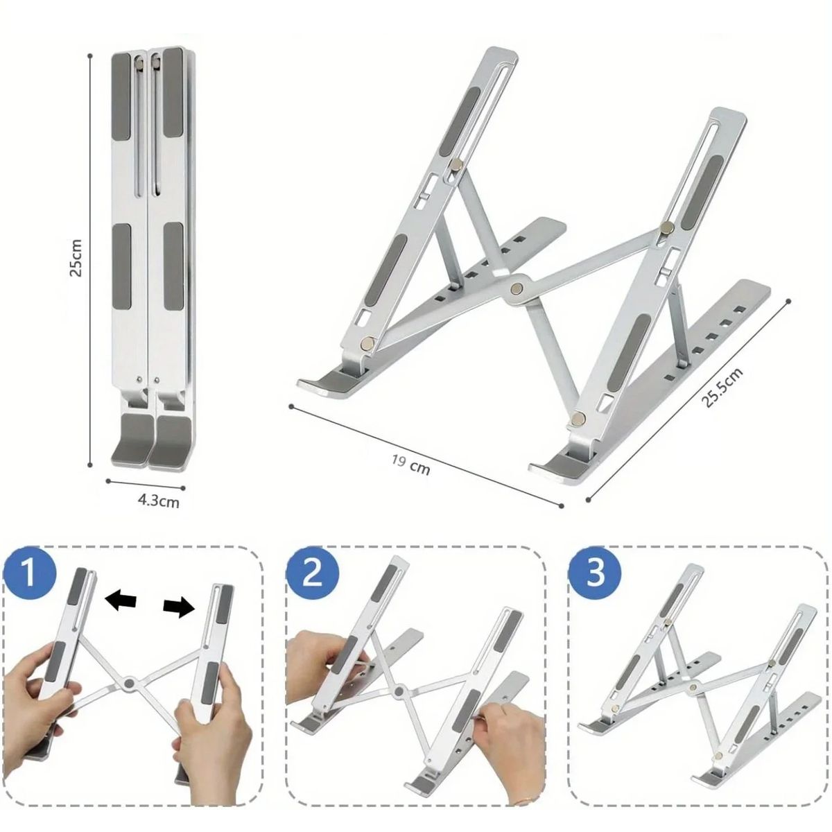 GENERICO - Soporte ajustable portátil 7 niveles para laptop de 8-16 pulgadas