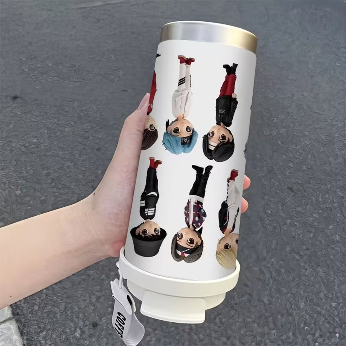 GENERICO - TERMO TOMATODO TERMICO ACERO INOXIDABLE DE DISEÑO DE BTS ( ARMY Y KPOP) - 18 OZ