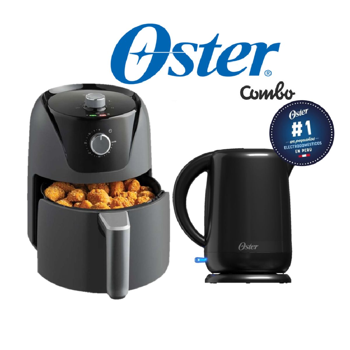 OSTER - Combo Oster Hervidor BVSTKT3101053 y Freidora de aire 4L CKSTAF40MDF