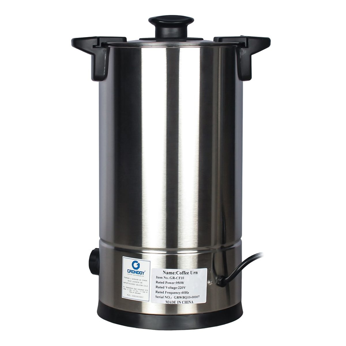 GRONDOY - Cafetera Eléctrica De 10 Litros