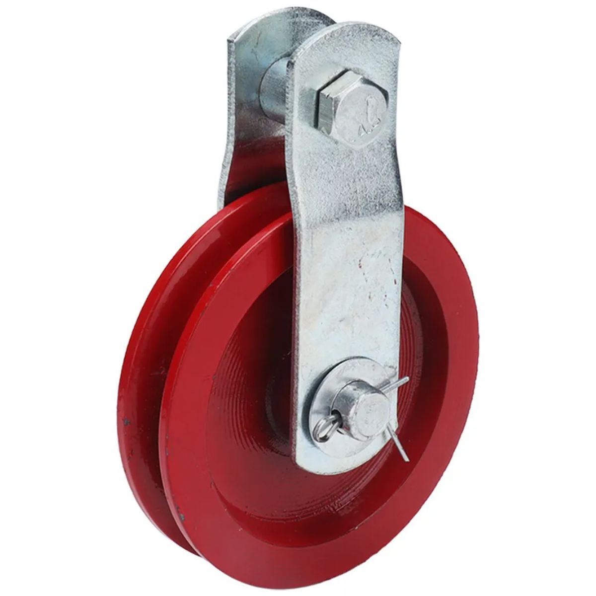 GENERICO - PACK X3 POLEA METÁLICA CON RUEDA ROJA 3.5