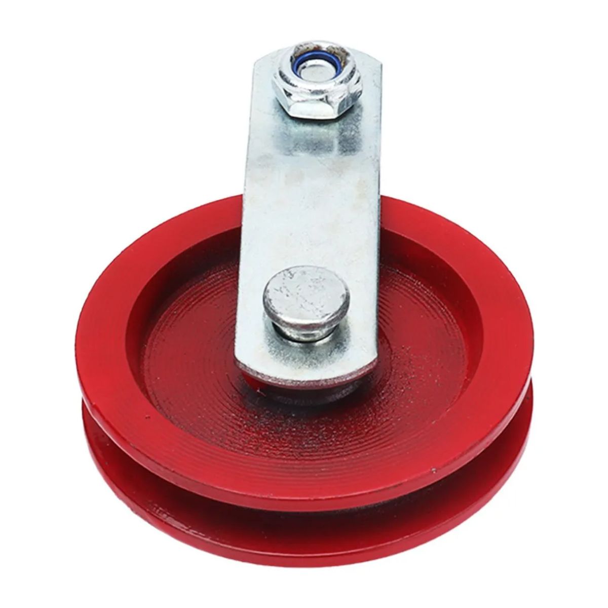 GENERICO - PACK X6 POLEA METÁLICA CON RUEDA ROJA 3.5