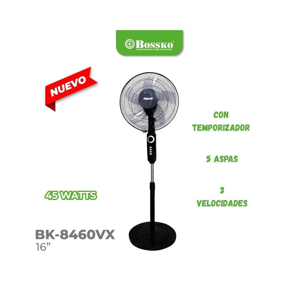 BOSSKO - Ventilador Pedestal 16 Bossko Bk-8460vx