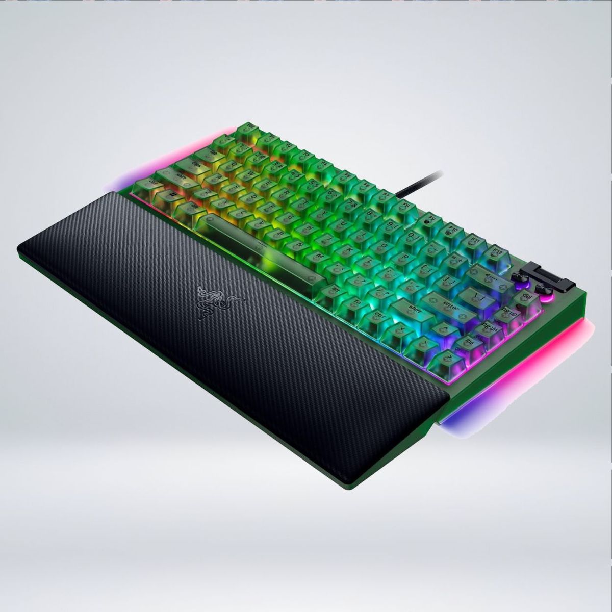 RAZER - TECLADO GAMER BLACKWIDOW V4 75% SWITCH ORANGE HOT-SWAPPABLE 8000hz US 3.ª GEN PHANTOM GREEN ED.