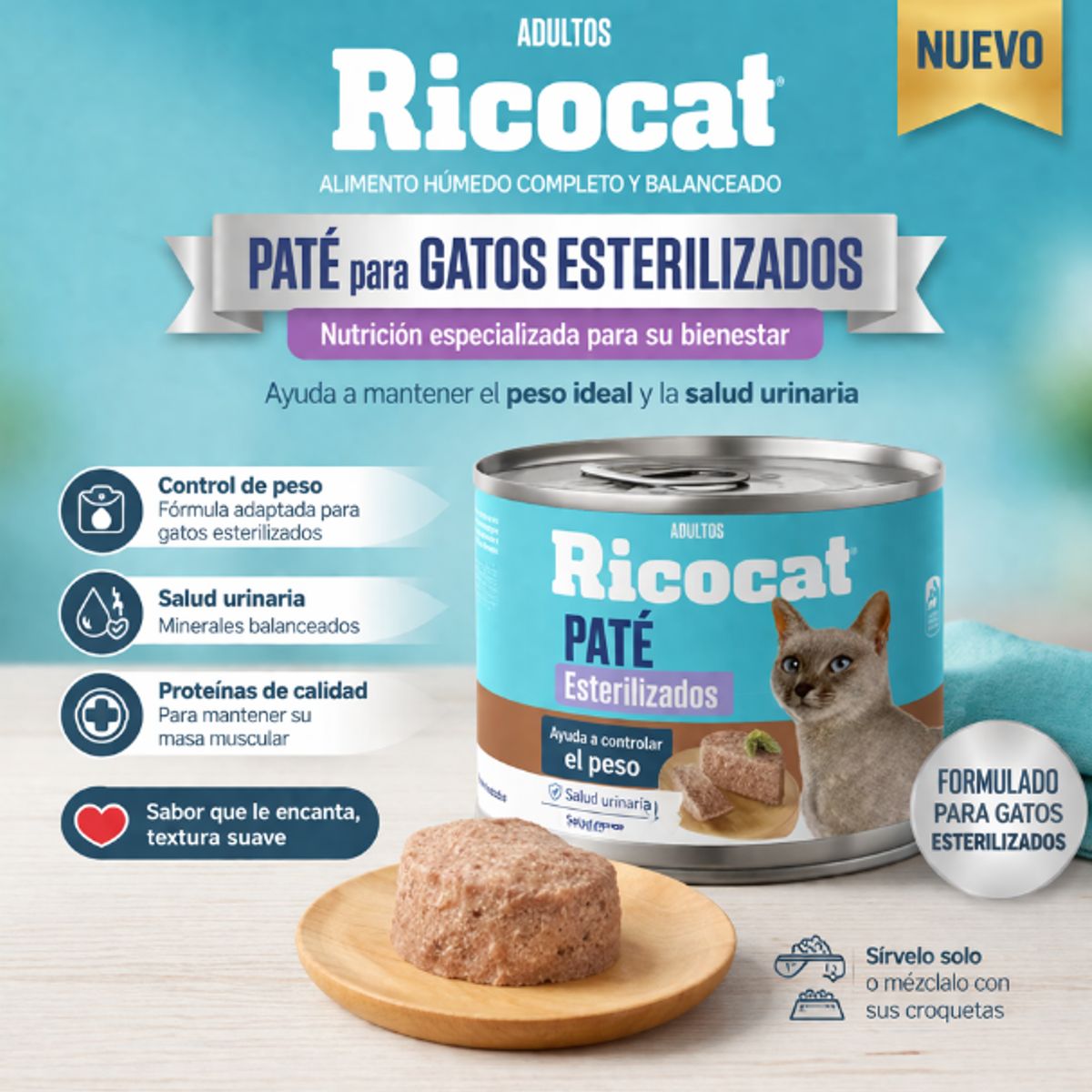 GENERICO - Ricocat Paté para Gatos Esterilizados