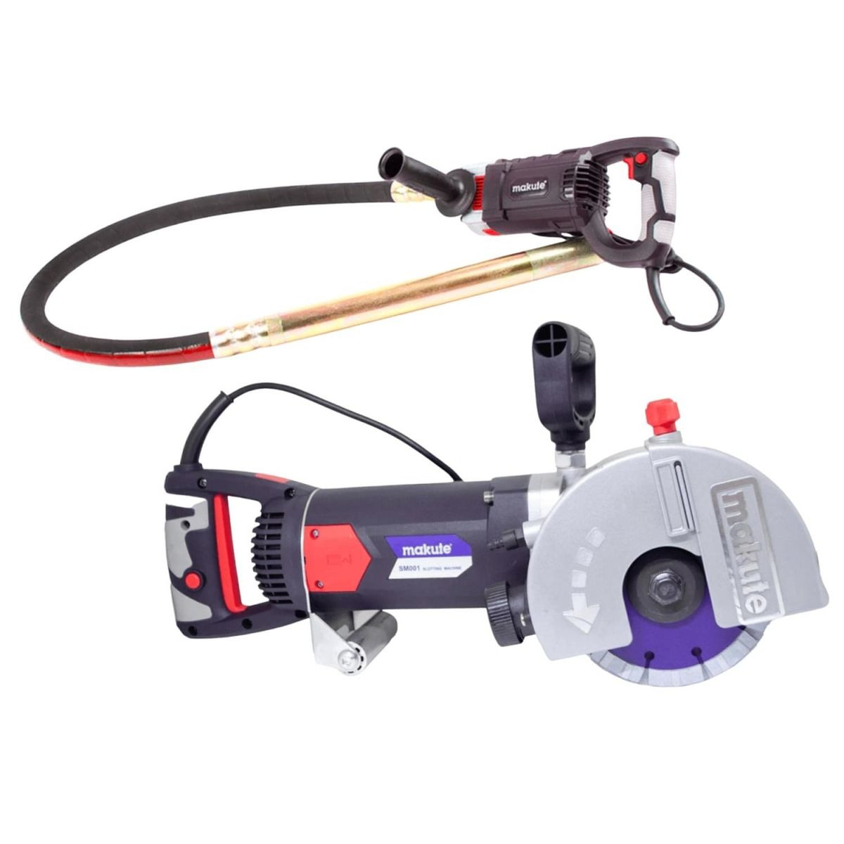 MAKUTE - Ranuradora de concreto 2400w + vibrador de concreto Makute