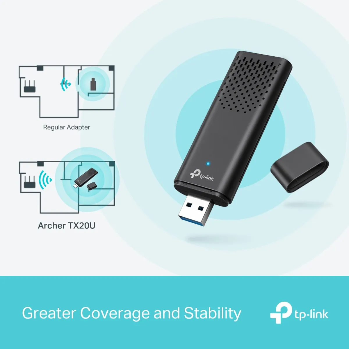TP LINK - Adaptador USB Wireless AX1800 - Archer TX20U