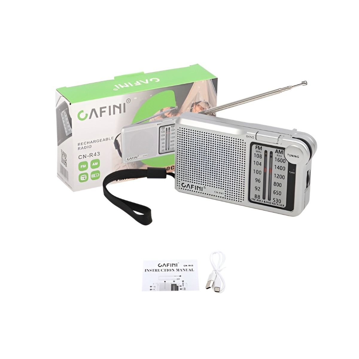 CAFINI - Radio Cafini Dual Recargable  y A Pilas CN-R43