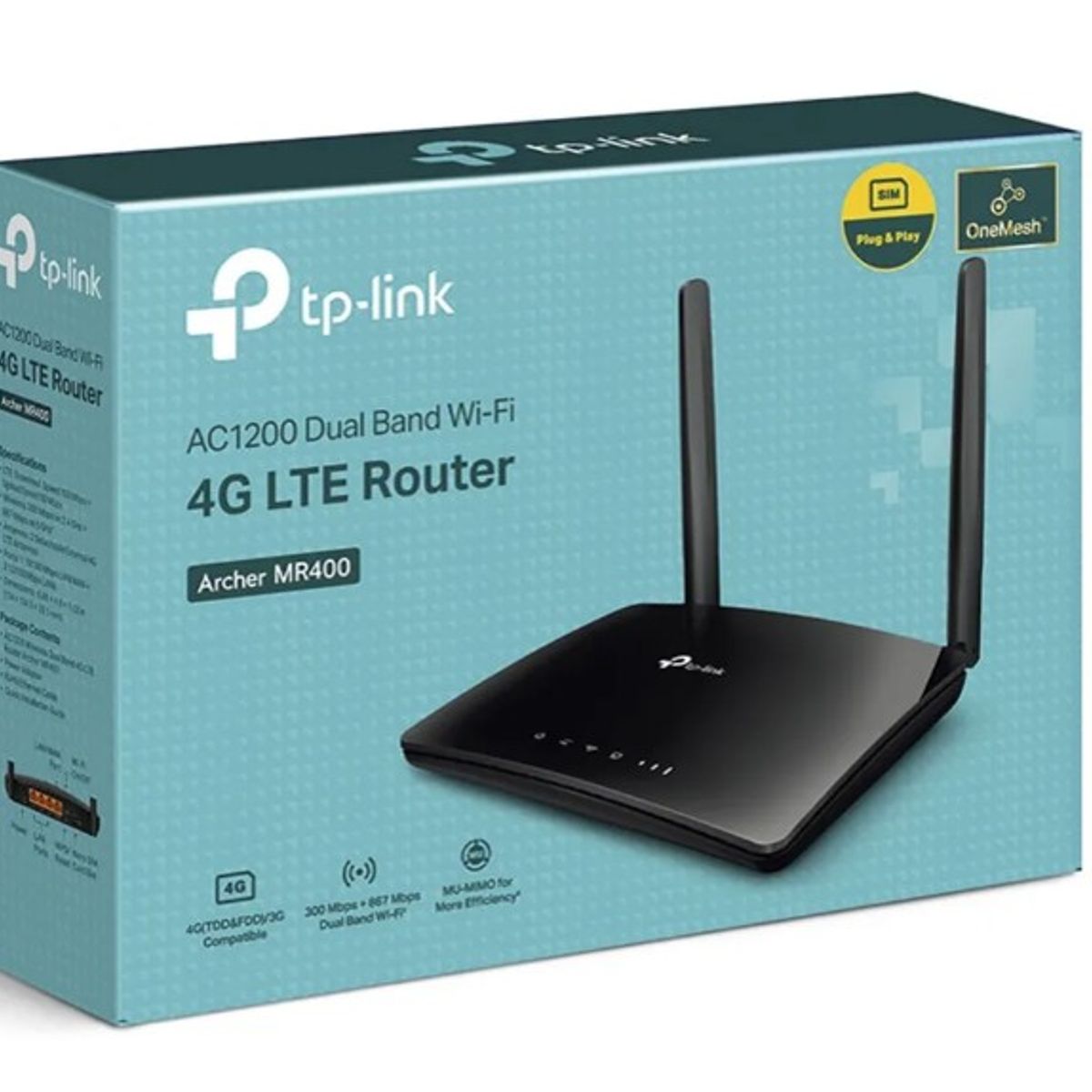 TP LINK - Router 4G LTE TP-Link Archer MR400 AC1200 Doble Banda