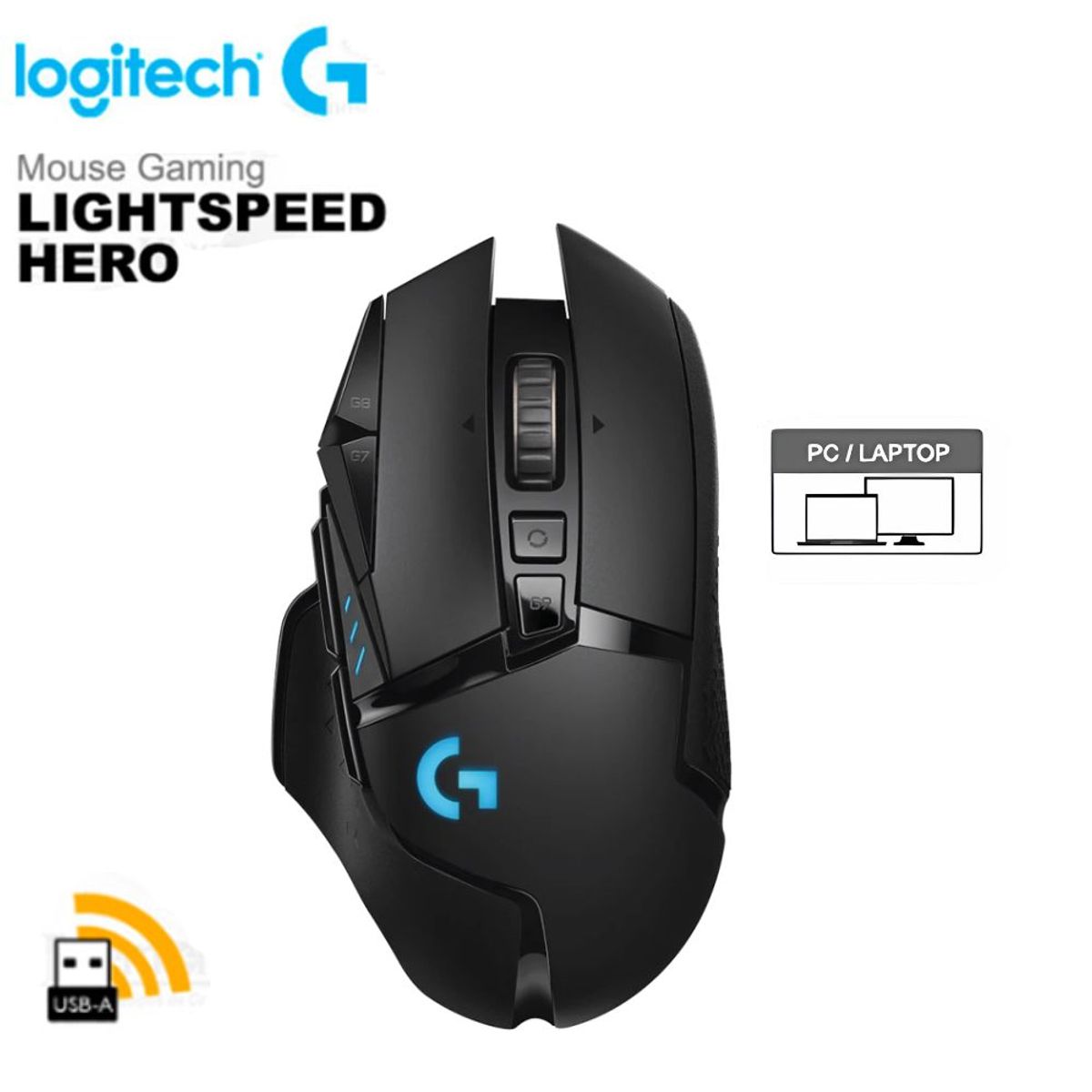 LOGITECH - MOUSE LOGITECH G502 LIGTHSPEED INALÁMBRICO NEGRO