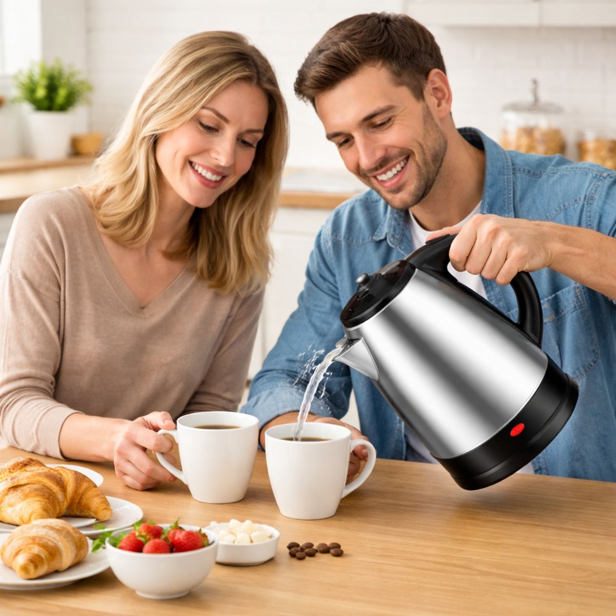 GENERICO - Hervidor Eléctrico 2 Litros 1500W Jarra Eléctrica Rápida Base 360°