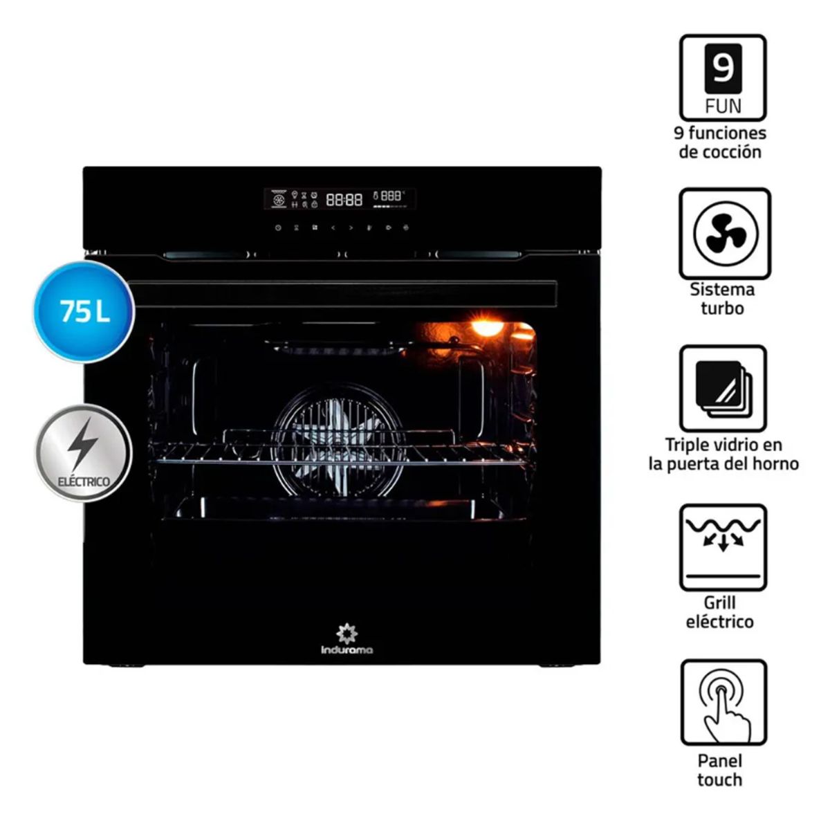 INDURAMA - Horno Electrico Empotrable 75L Indurama HEI-75V2NET