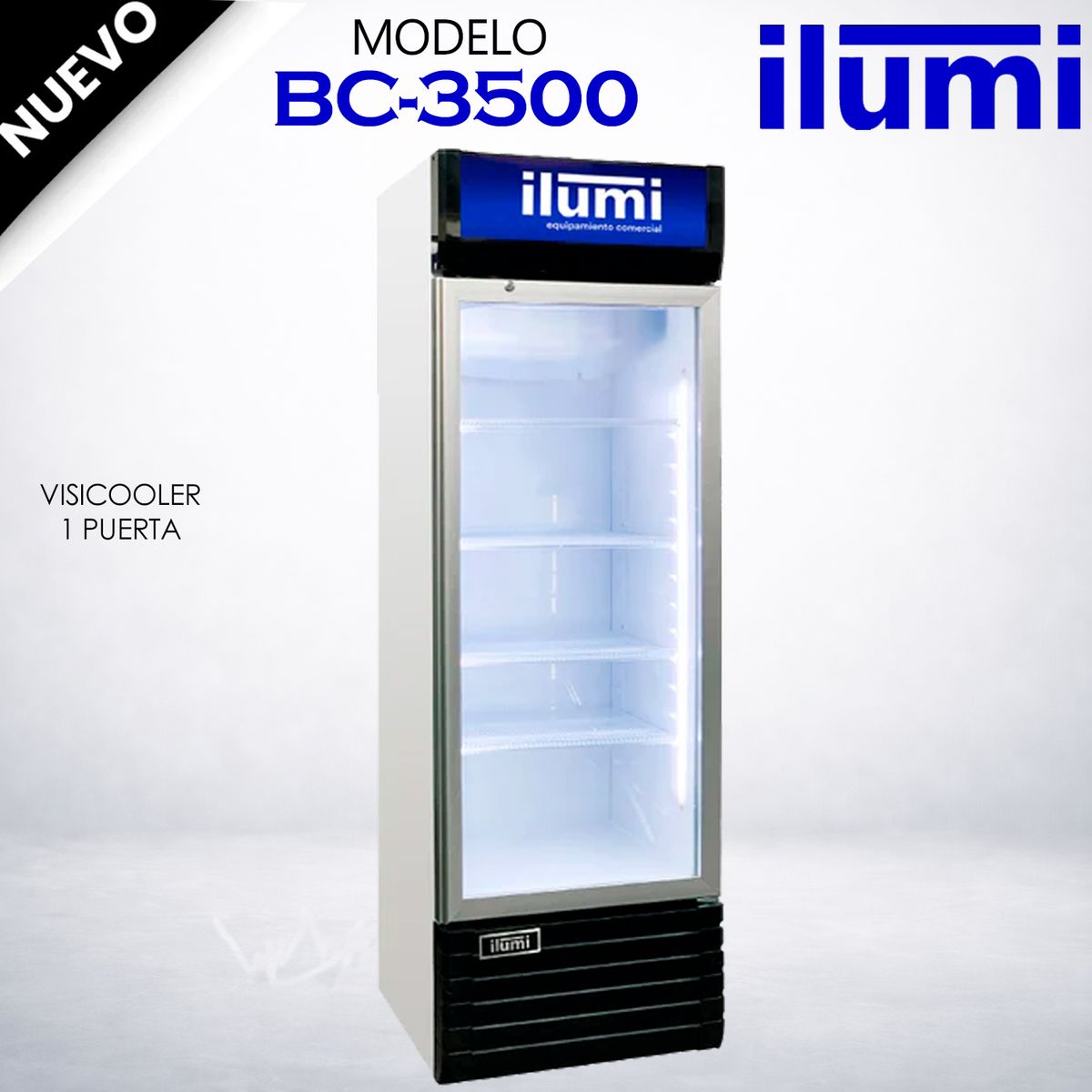 Ilumi - Exhibidor - Visicooler Ilumi Vertical 350Lt 1 Puerta Vidrio BC-3500