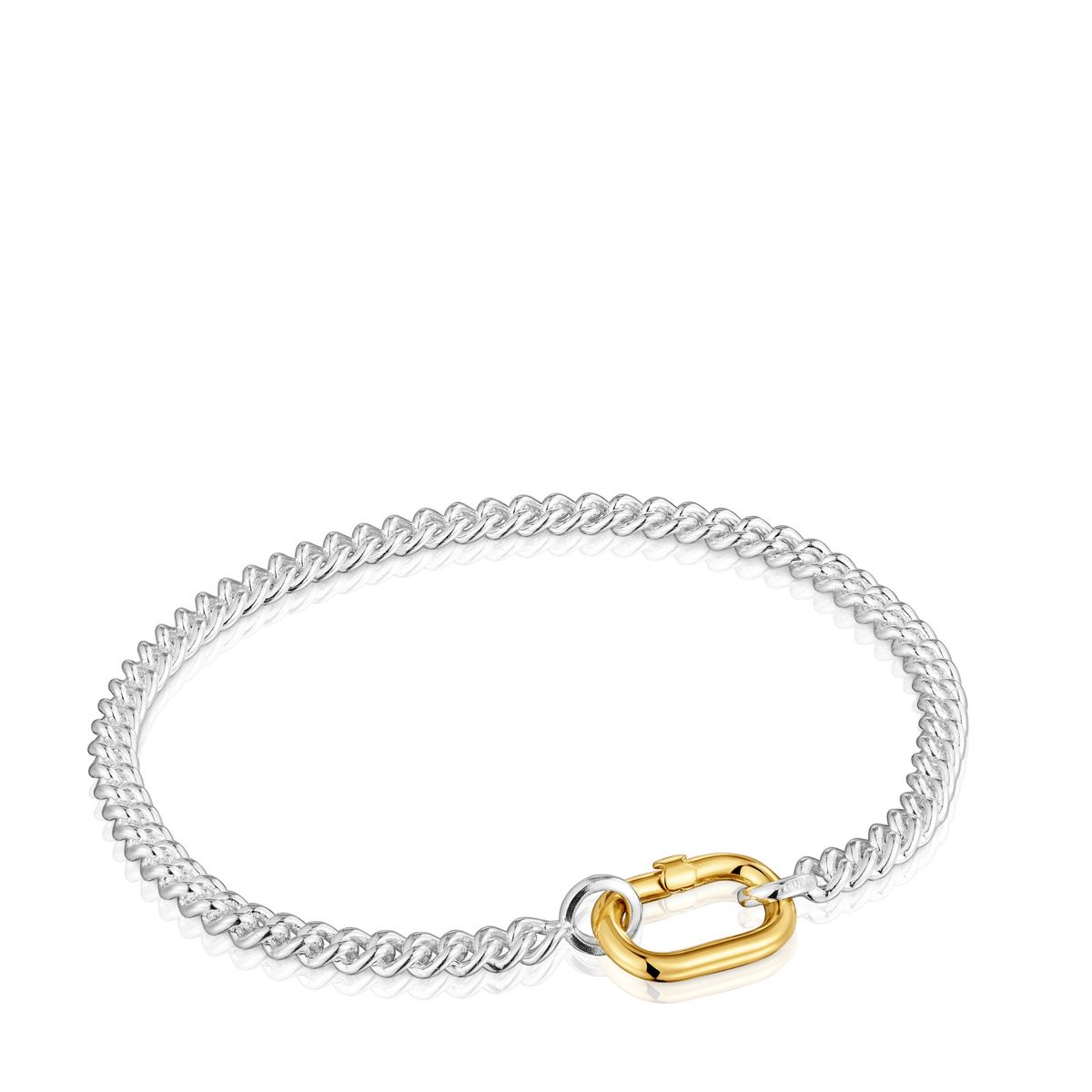 TOUS - PULSERA PLATA 1ªLEY BAÑO ORO OVAL BICOL