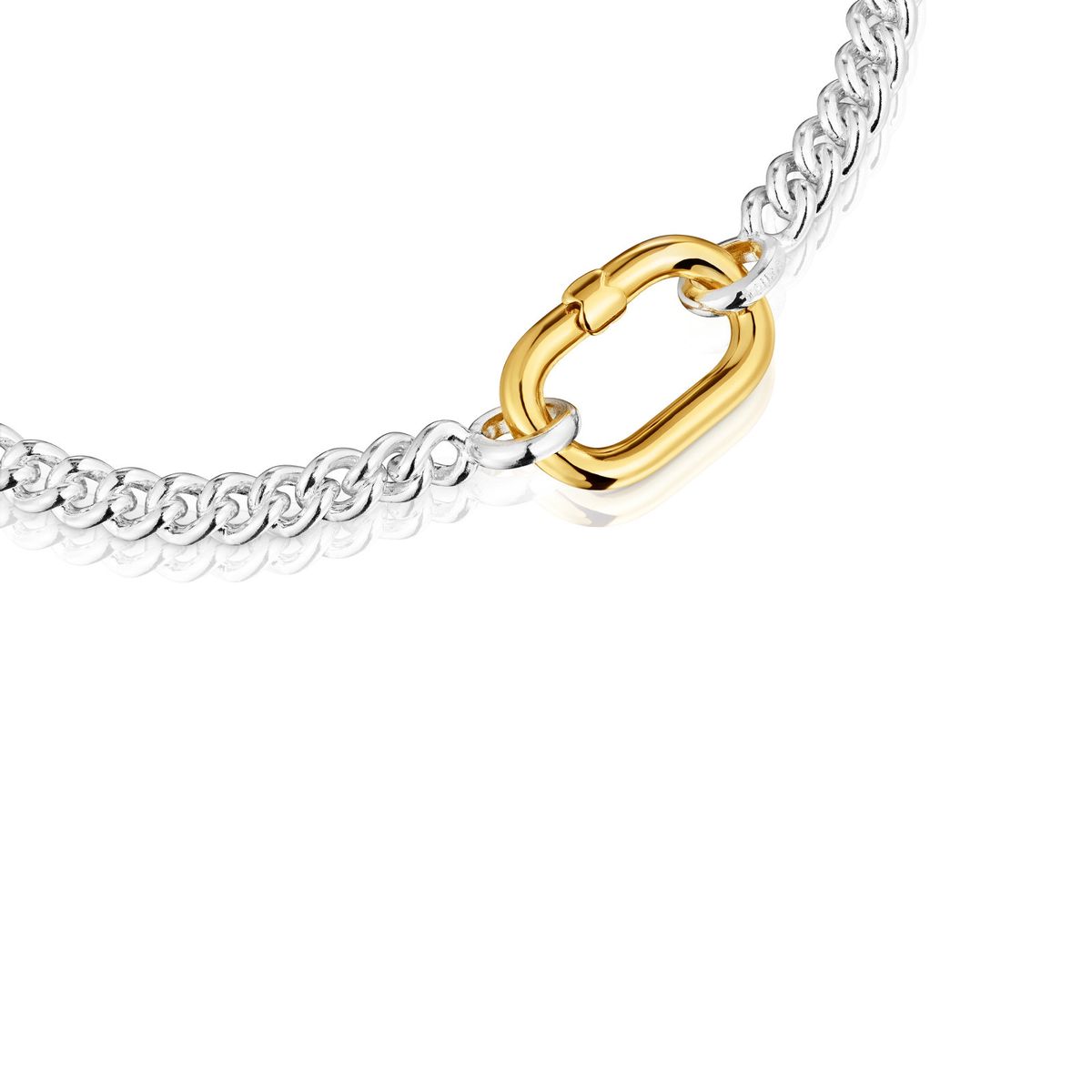 TOUS - PULSERA PLATA 1ªLEY BAÑO ORO OVAL BICOL
