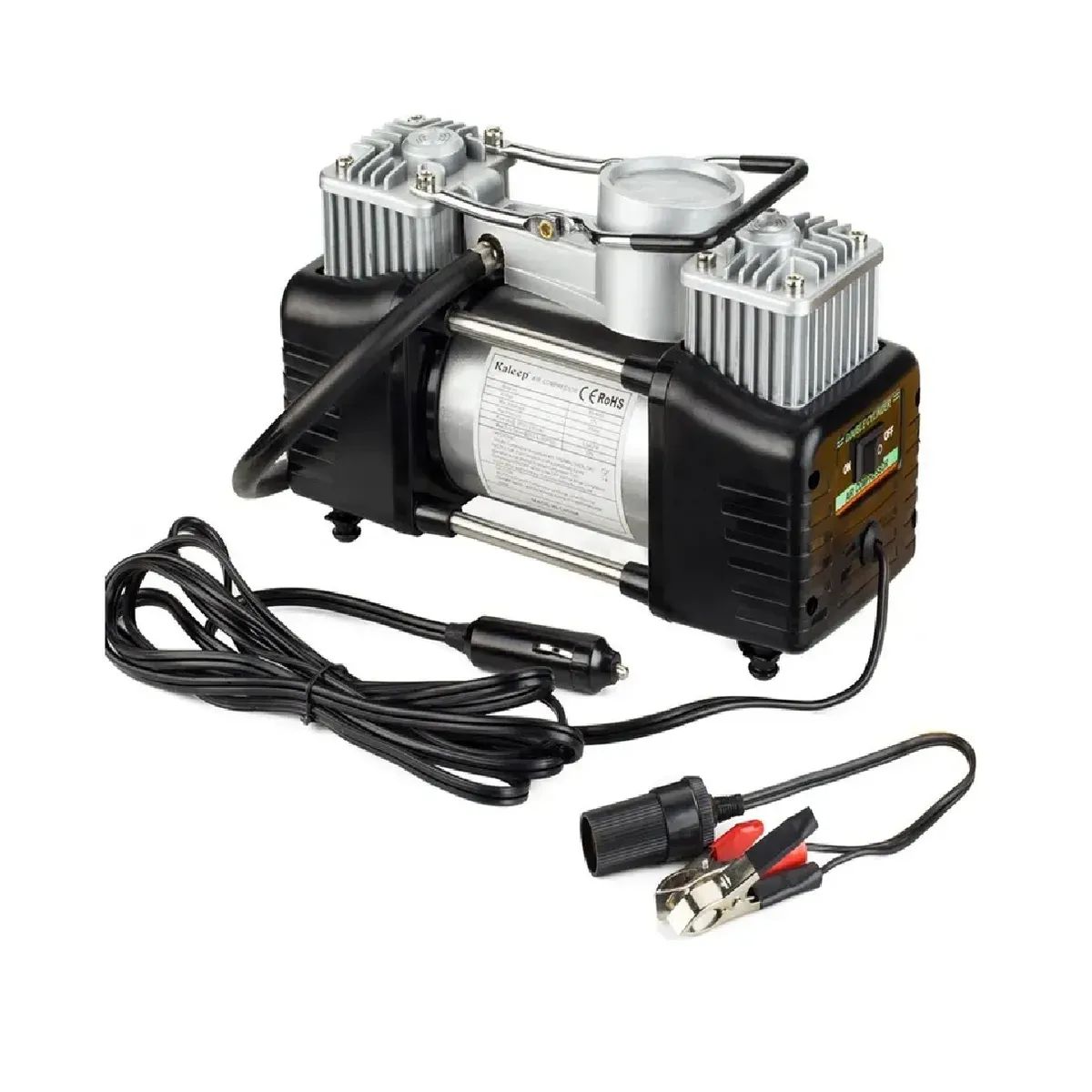 GENERICO - COMPRESOR AIRE DOBLE PISTON AUTO CAMIONETA INFLADOR LLANTA