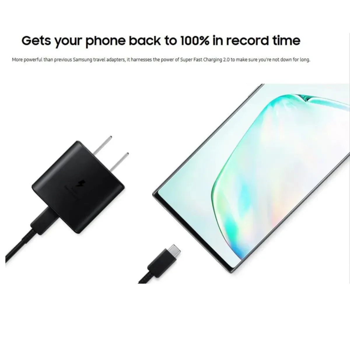 GENERICO - Cargador para samsung 45w Super carga rapida s20 note 20 s21