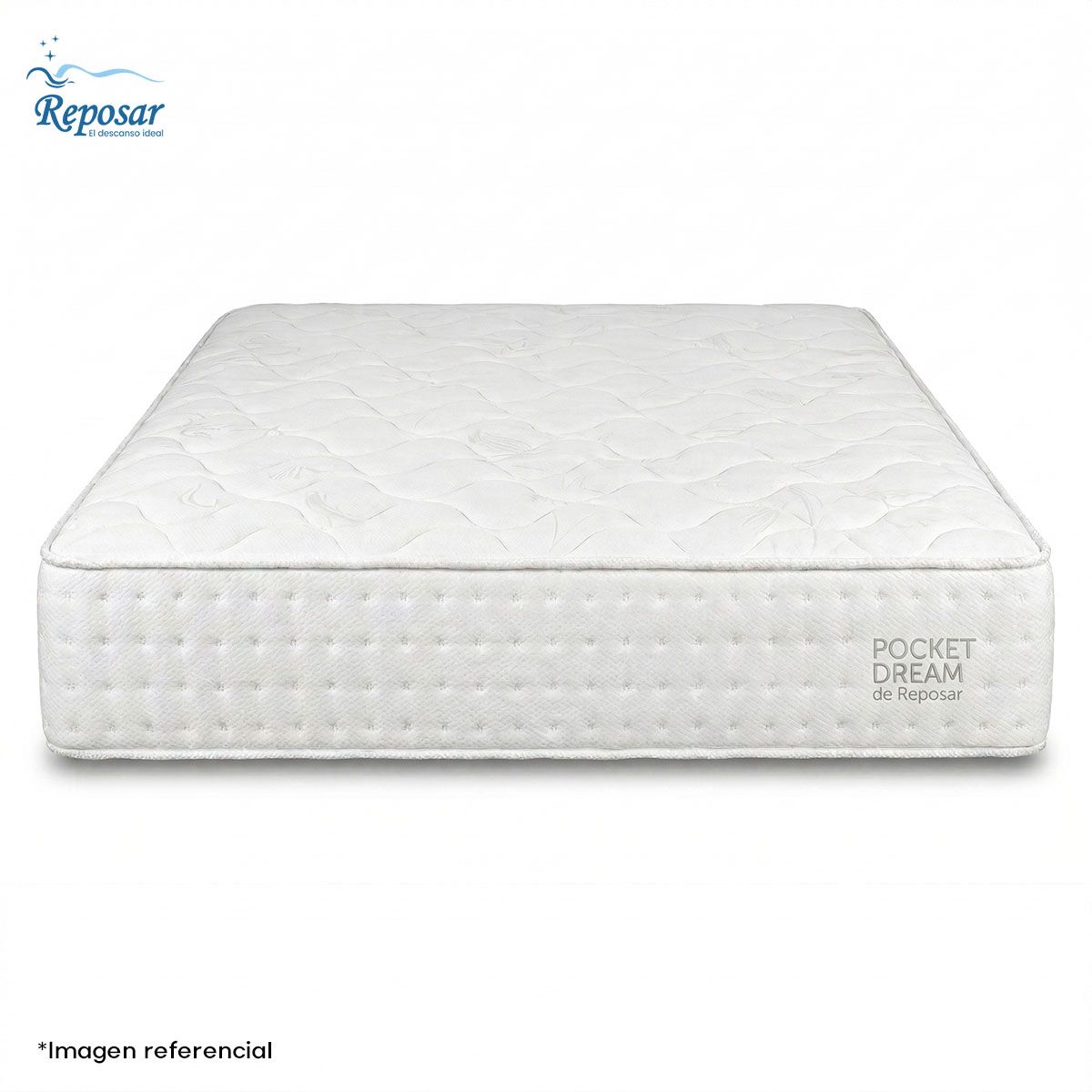 REPOSAR EL DESCANSO IDEAL - Colchón Pocket Dream Queen Size Blanco - 1 almohada en Regalo