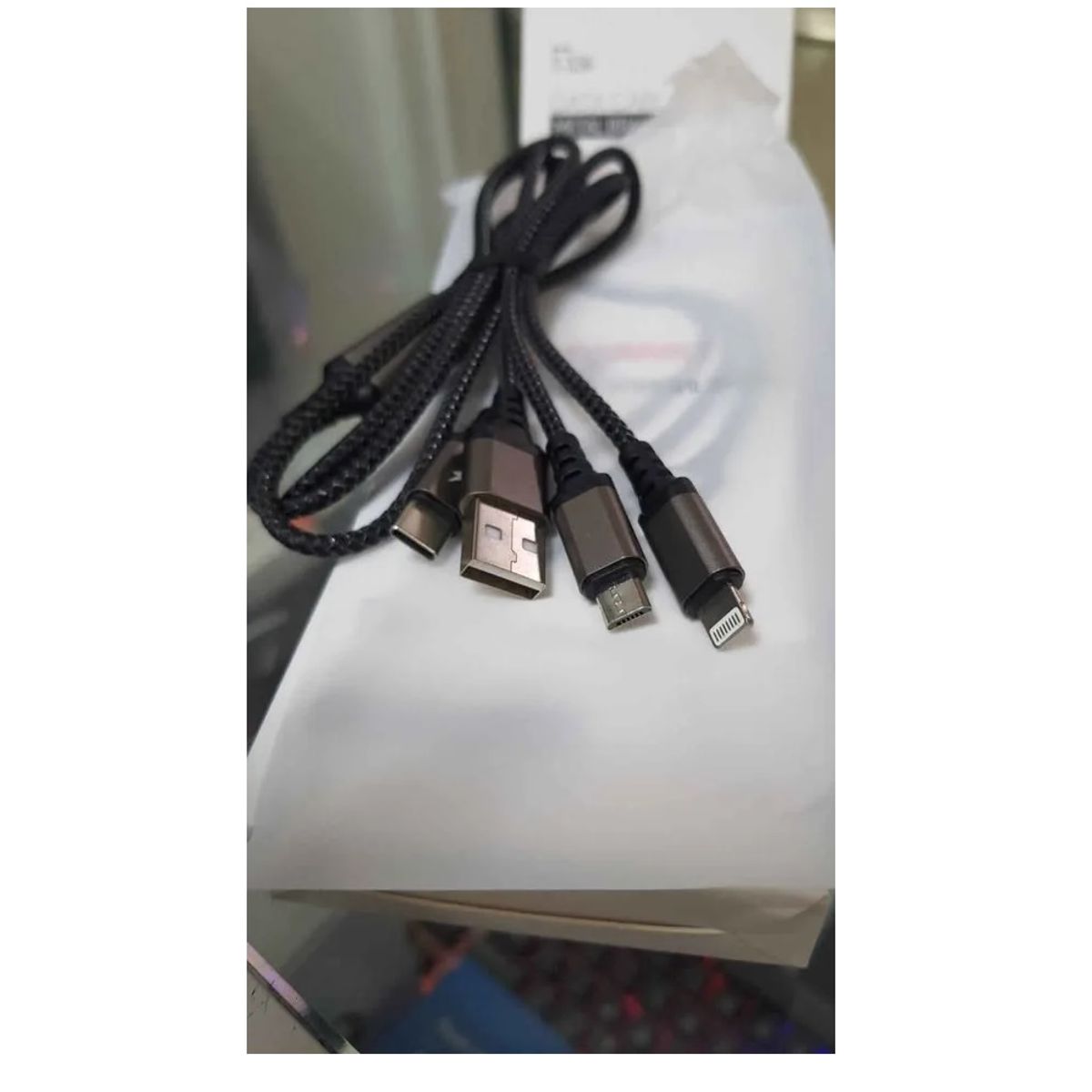 TRANYOO - Cable Multicargador De Carga Rapida 3 En 1 (T-Xs6) 1.2mt