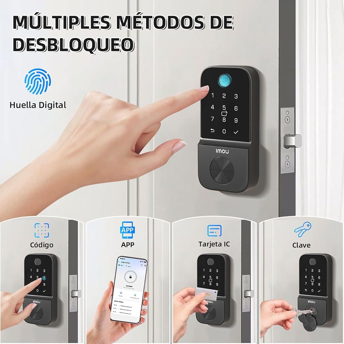 IMOU - IMOU - Cerradura Smart Cubo 1 WiFi con Lector de Huella