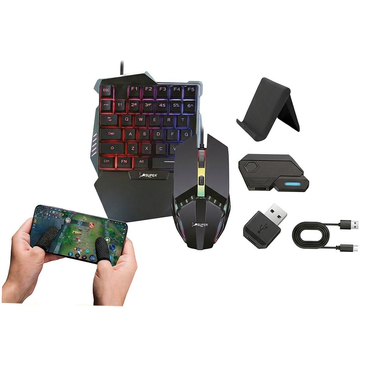 OEM - Combo Teclado De Mano + Accesorios Gamer 5 En 1