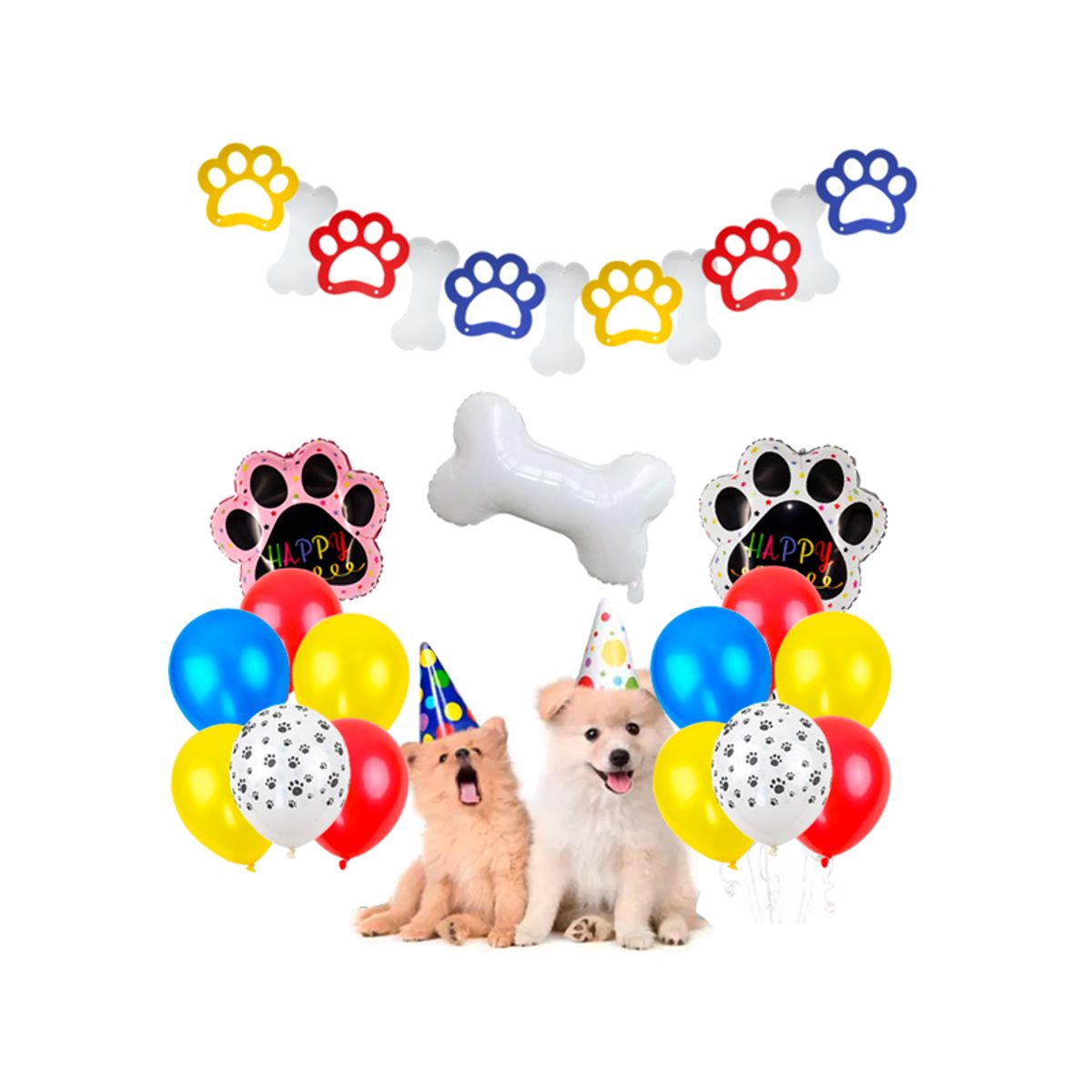 GENERICO - Globos de cumpleaños para perrito  Decoración temática adorable