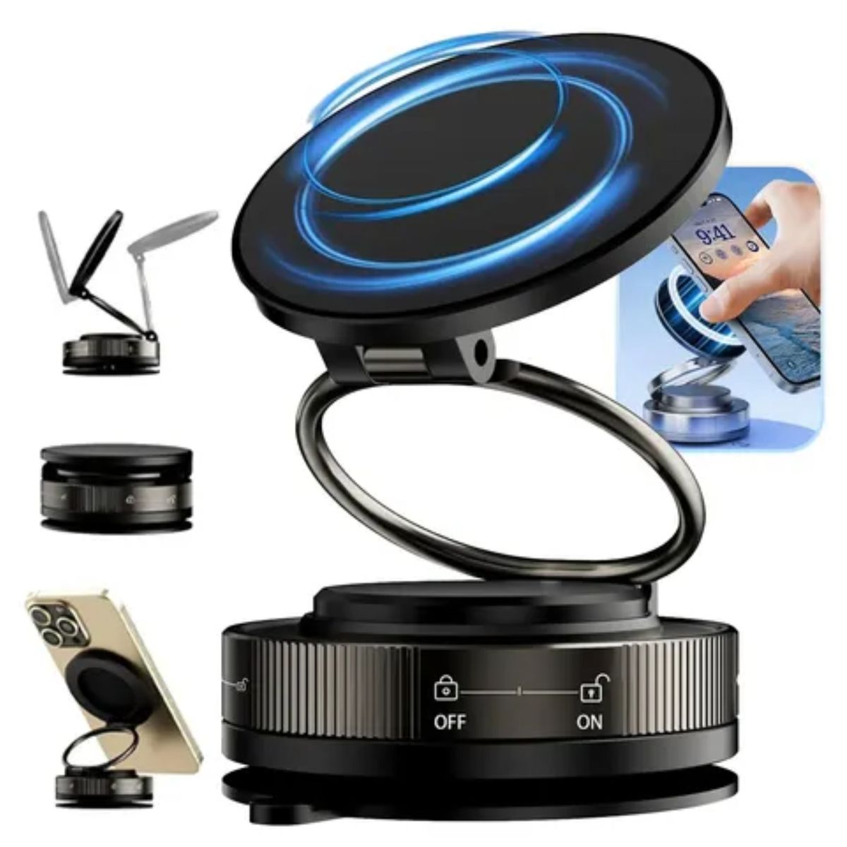 GENERICO - SOPORTE MAGNETICO CON VENTOSA PARA CELULAR