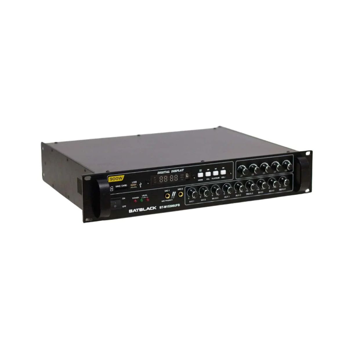 BATBLACK - Amplificador Profesional 5 Canales 900W BT-M15300UFB BATBLACK