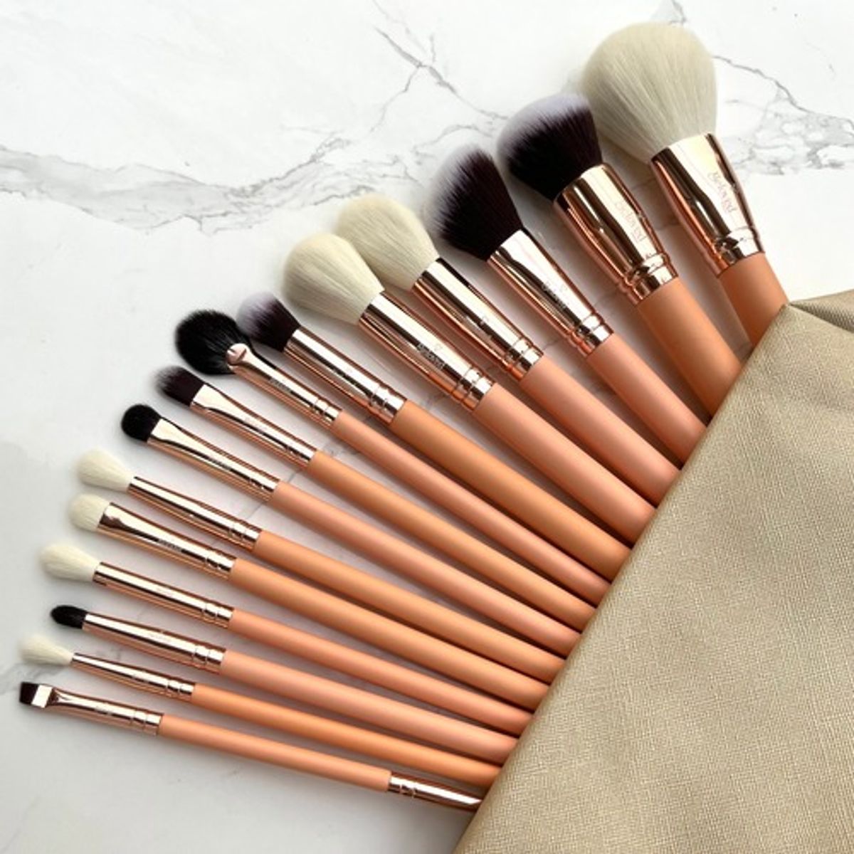 GENERICO - Set de Brochas  Melón 15 piezas + Estuche Dorado