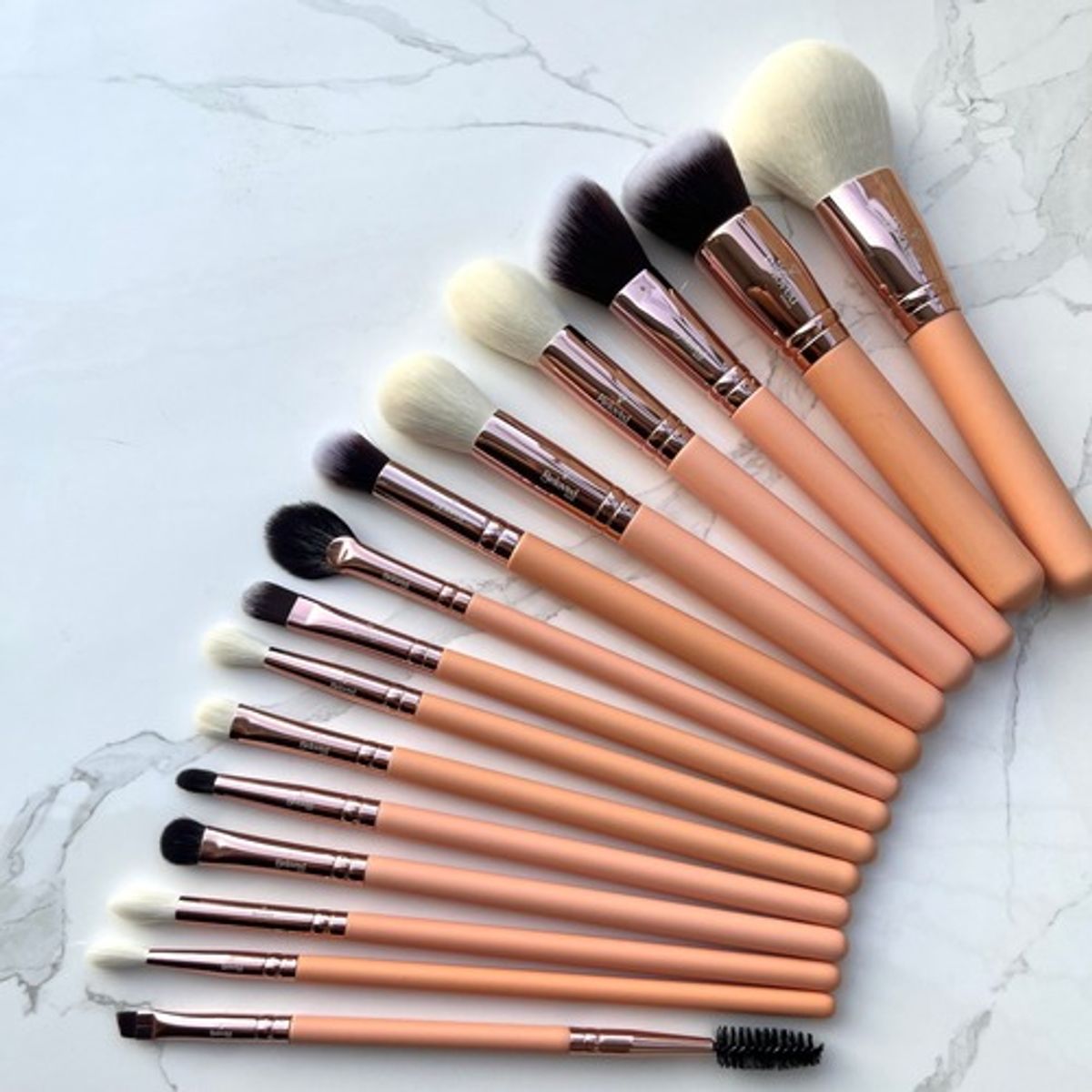 GENERICO - Set de Brochas  Melón 15 piezas + Estuche Dorado