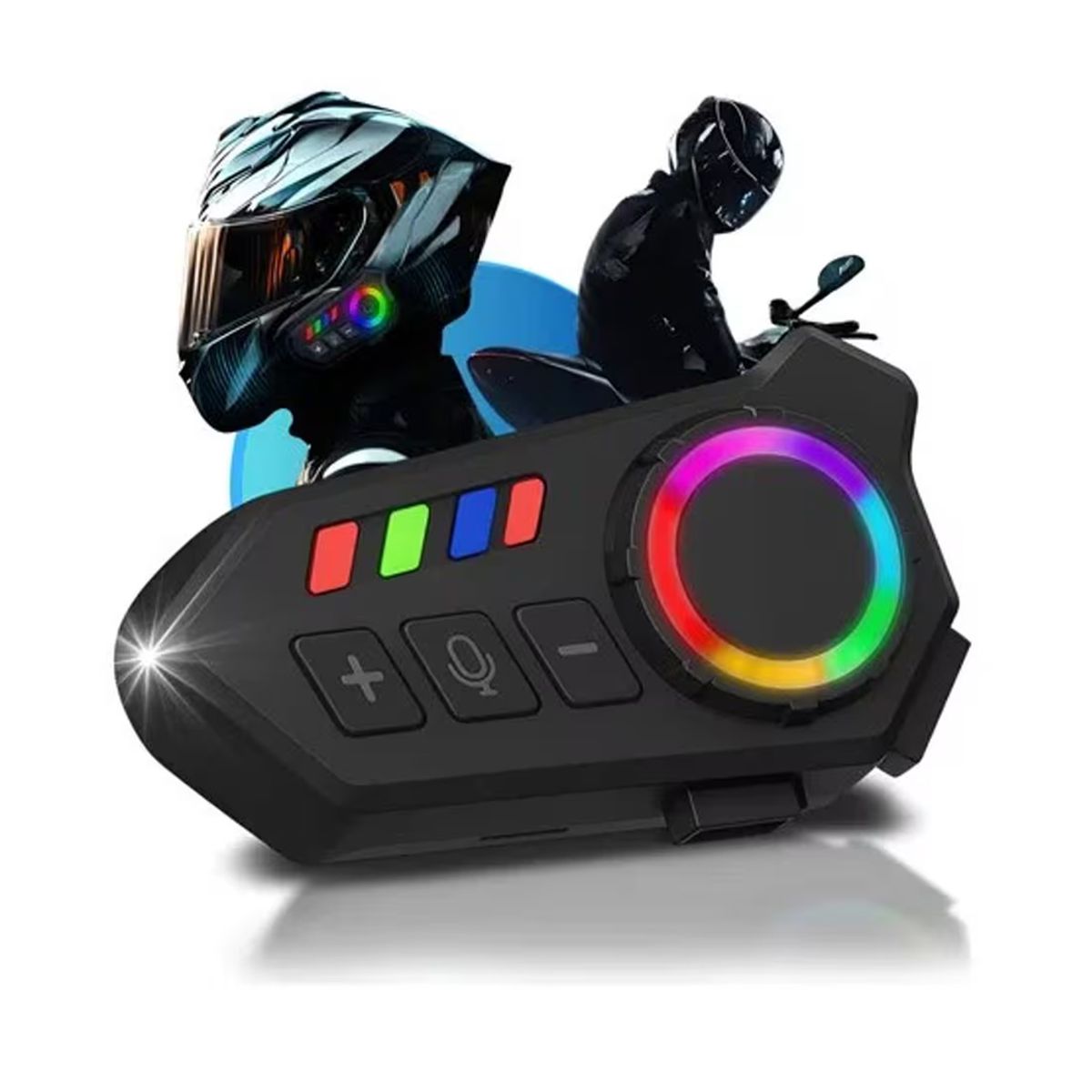 OEM - Audífonos Bluetooth para Casco Moto con Micrófono K06A Negro