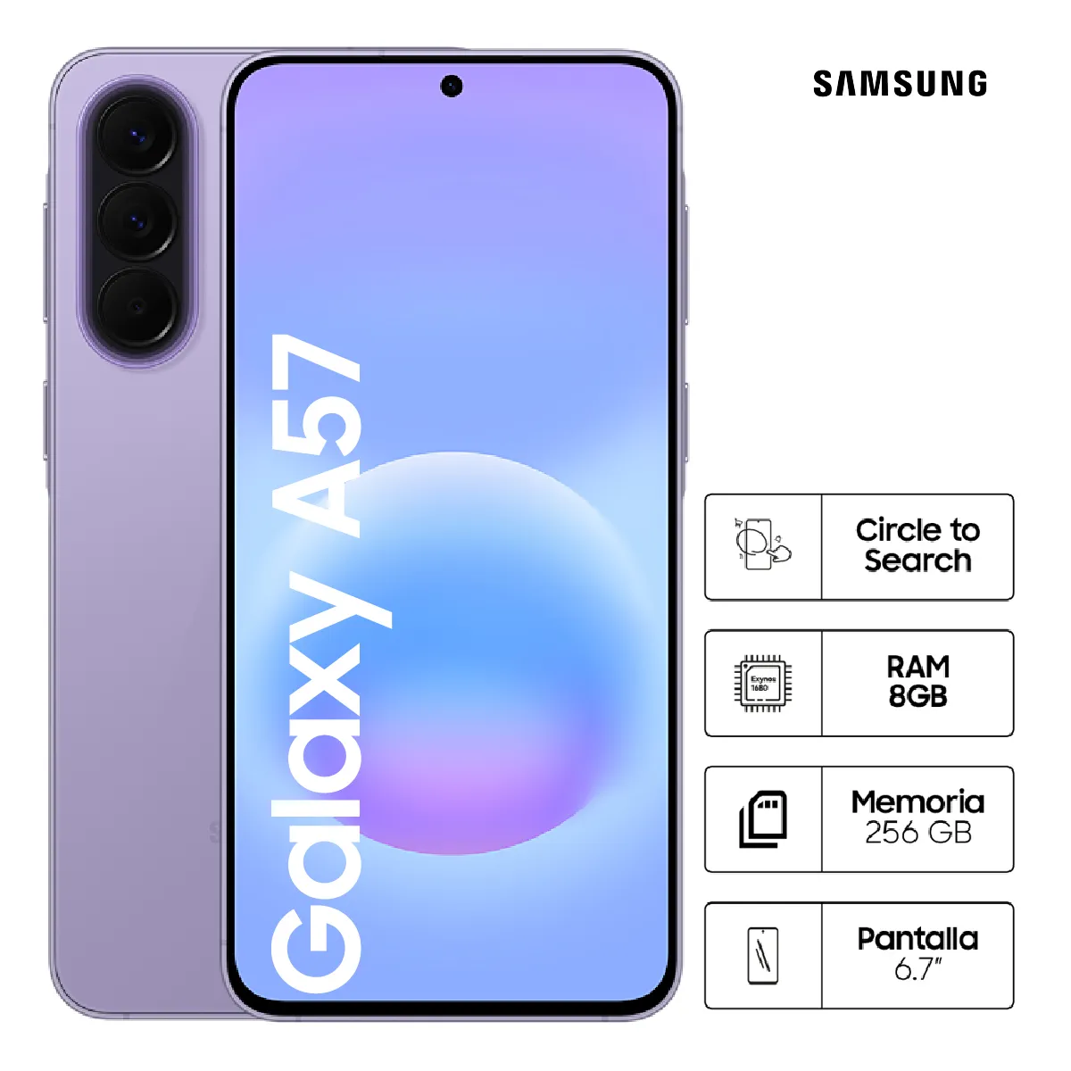 Celular Samsung  Galaxy A57 256GB Violet, marca SAMSUNG - Foto Principal