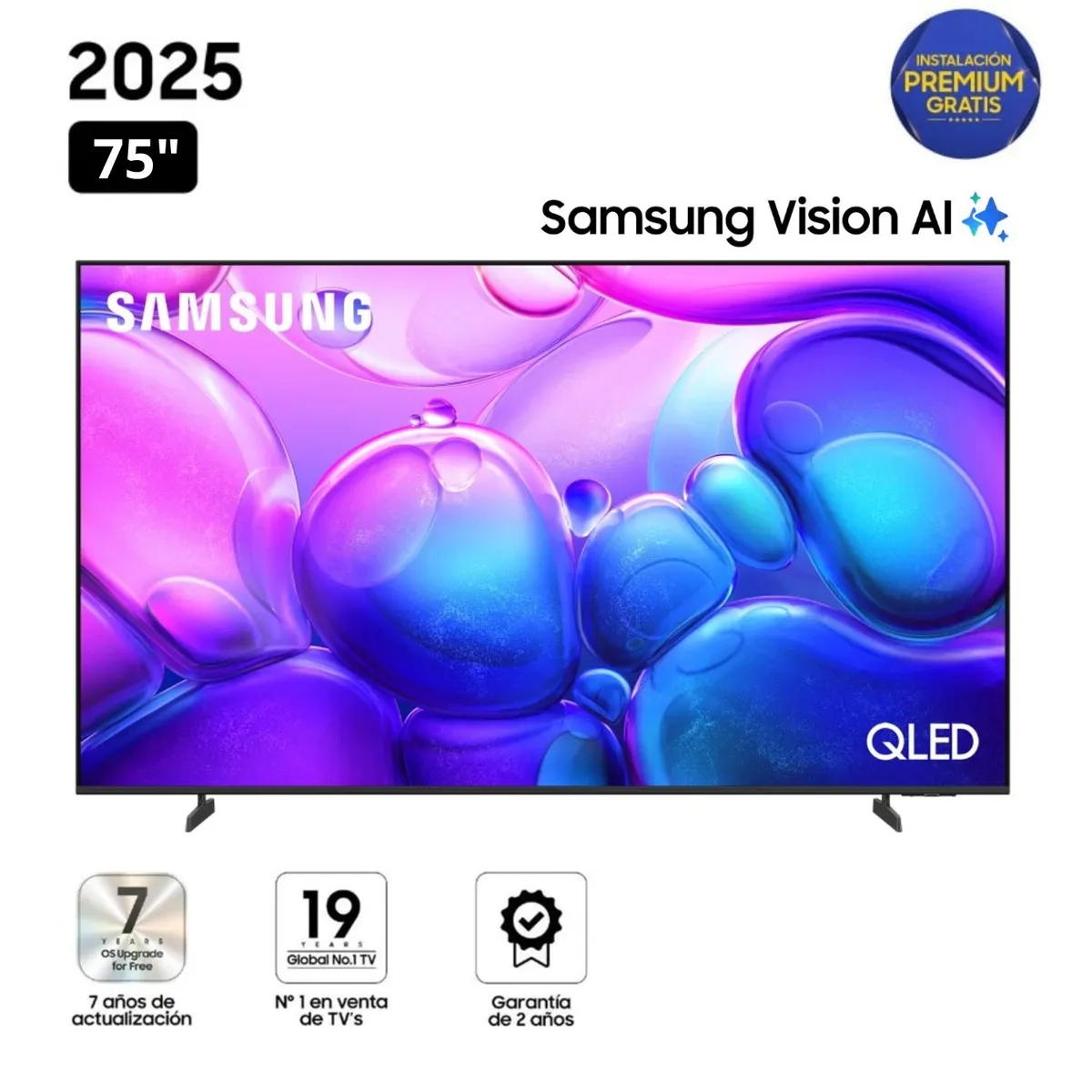 SAMSUNG - Televisor Samsung QLED 75" Smart TV 4K QN75Q6FA - Nuevo 2025
