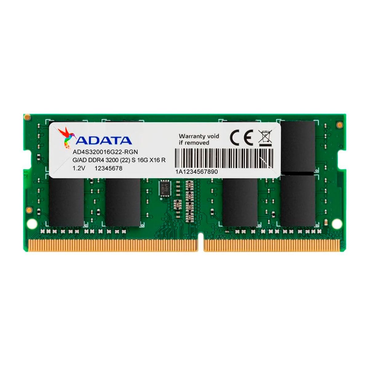 ADATA - MEMORIA DRAM ADATA DDR4 SO-DIMM 8GB 3200 VERDE l P-N AD4S32008G22-SGN